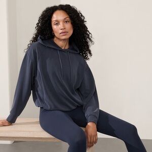 Athleta Seasoft Bubblehem Hoodie Navy Sweatshirt | Women’s Size M